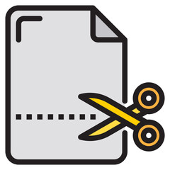 Cut color line style icon