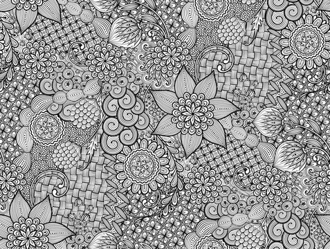 A collection of zentangle seamless patterns, made from doodle shapes, flowers, and lace lines. Designed easy to use, tileable, and editable great for background, branding, and print projects.