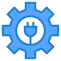 Electric gear blue style icon