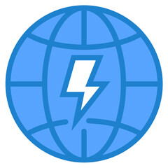 Global bolt blue style icon