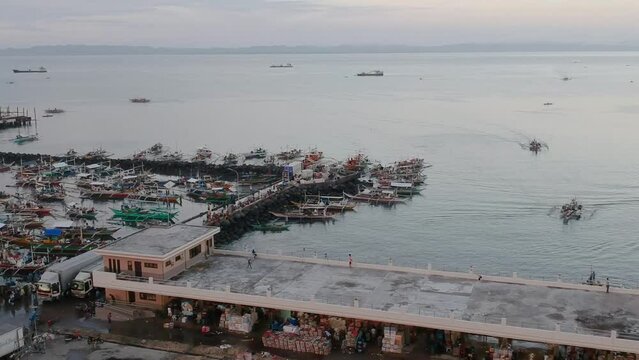 Fish Port in a Small Town of Asia Philippines