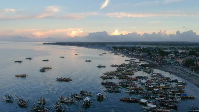 Fish Port in a Small Town of Asia Philippines