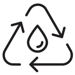 Water recycle outline style icon
