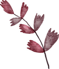 Autumn Leaf Branch Watercolor Clip Art