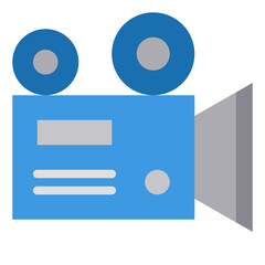 Movie camera flat style icon