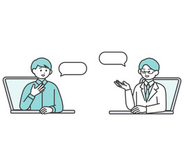 オンライン診療のイメージイラスト素材