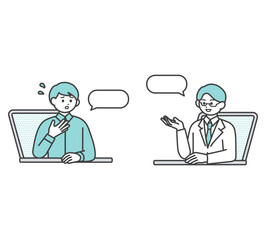 オンライン診療のイメージイラスト素材