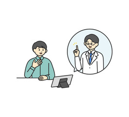 オンライン診療のイメージイラスト素材