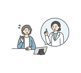 オンライン診療のイメージイラスト素材