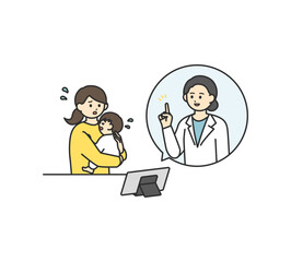 オンライン診療のイメージイラスト素材