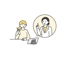 オンライン診療のイメージイラスト素材