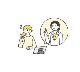 オンライン診療のイメージイラスト素材