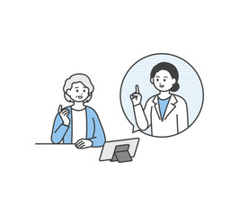 オンライン診療のイメージイラスト素材