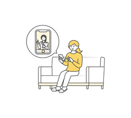 オンライン診療のイメージイラスト素材