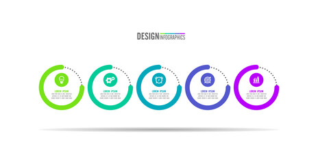 Presentation circle business infographic design template colorful