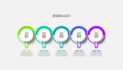 Presentation circle business infographic design template colorful