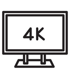 4K outline style icon