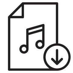 Music down outline style icon