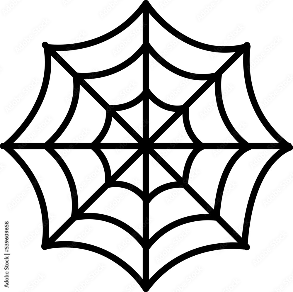 Poster spider web minimalistic flat line outline stroke icon pictogram symbol..eps