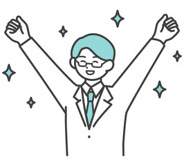 Fototapeta premium .医療従事者の表情とジェスチャーのイラスト素材