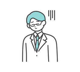 .医療従事者の表情とジェスチャーのイラスト素材