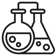 Flasks outline style icon