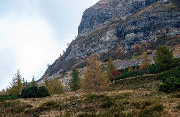 Towards the Vivione Pass, Schilpario. Autumn landscape.