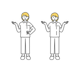 比較する医療従事者のイラスト素材