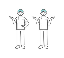 比較する医療従事者のイラスト素材