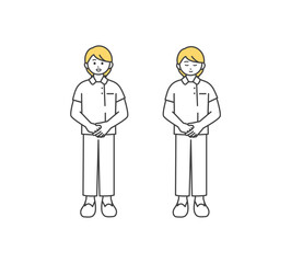 お辞儀をする医療従事者のイラスト素材