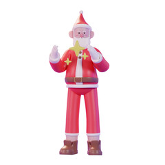 3d Santa Claus celebrating Christmas