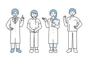 医療従事者の全身のイラスト素材