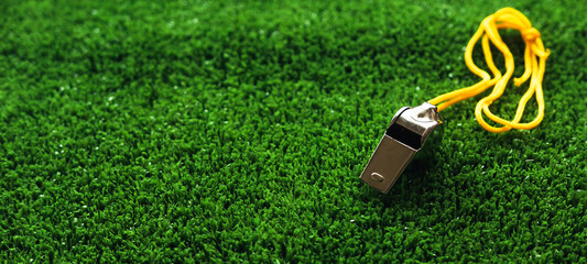 Whistle on a soccer field.