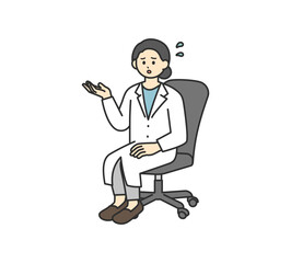 椅子に座る医師のイラスト素材