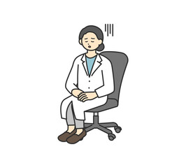 椅子に座る医師のイラスト素材