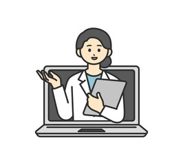 オンライン診療のイメージイラスト素材