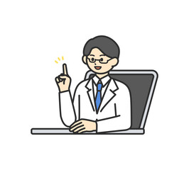 オンライン診療のイメージイラスト素材