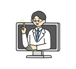 オンライン診療のイメージイラスト素材