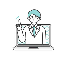 オンライン診療のイメージイラスト素材