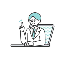 オンライン診療のイメージイラスト素材