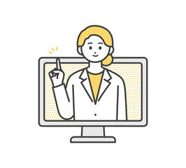 オンライン診療のイメージイラスト素材