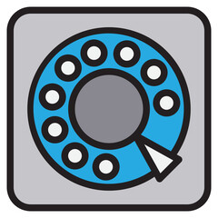 Telephone color line style icon