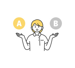 比較する医療従事者のイラスト素材