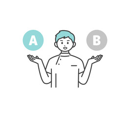 比較する医療従事者のイラスト素材