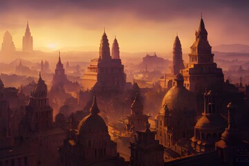 Sun rises on an ancient, powerful city..