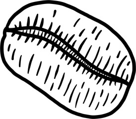 simplicity coffee bean freehand drawing flat design.