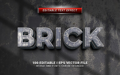 brick 3d style text effect
