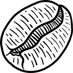 simplicity coffee bean freehand drawing flat design.