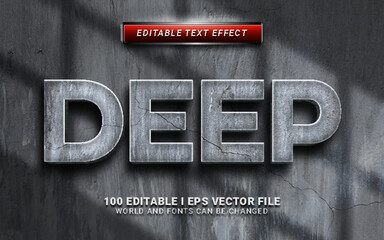 grunge deep 3d text effect with cement texture