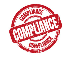 Compliance vector eps round stamp on white background